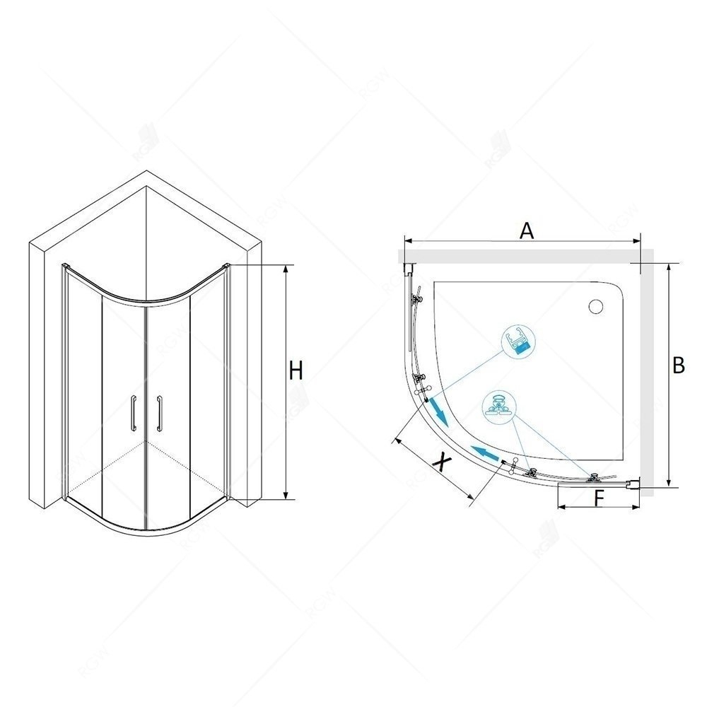 Душевой уголок RGW Passage PA-51 100x100 купить в интернет-магазине Sanbest