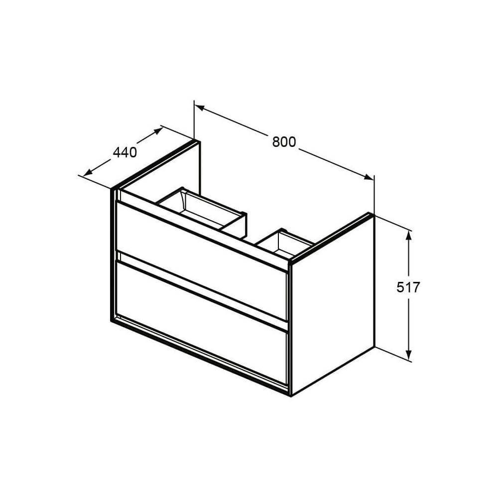 Тумба с раковиной Ideal Standard Connect Air E0819B2 80 белая глянцевая для ванной в интернет-магазине Sanbest