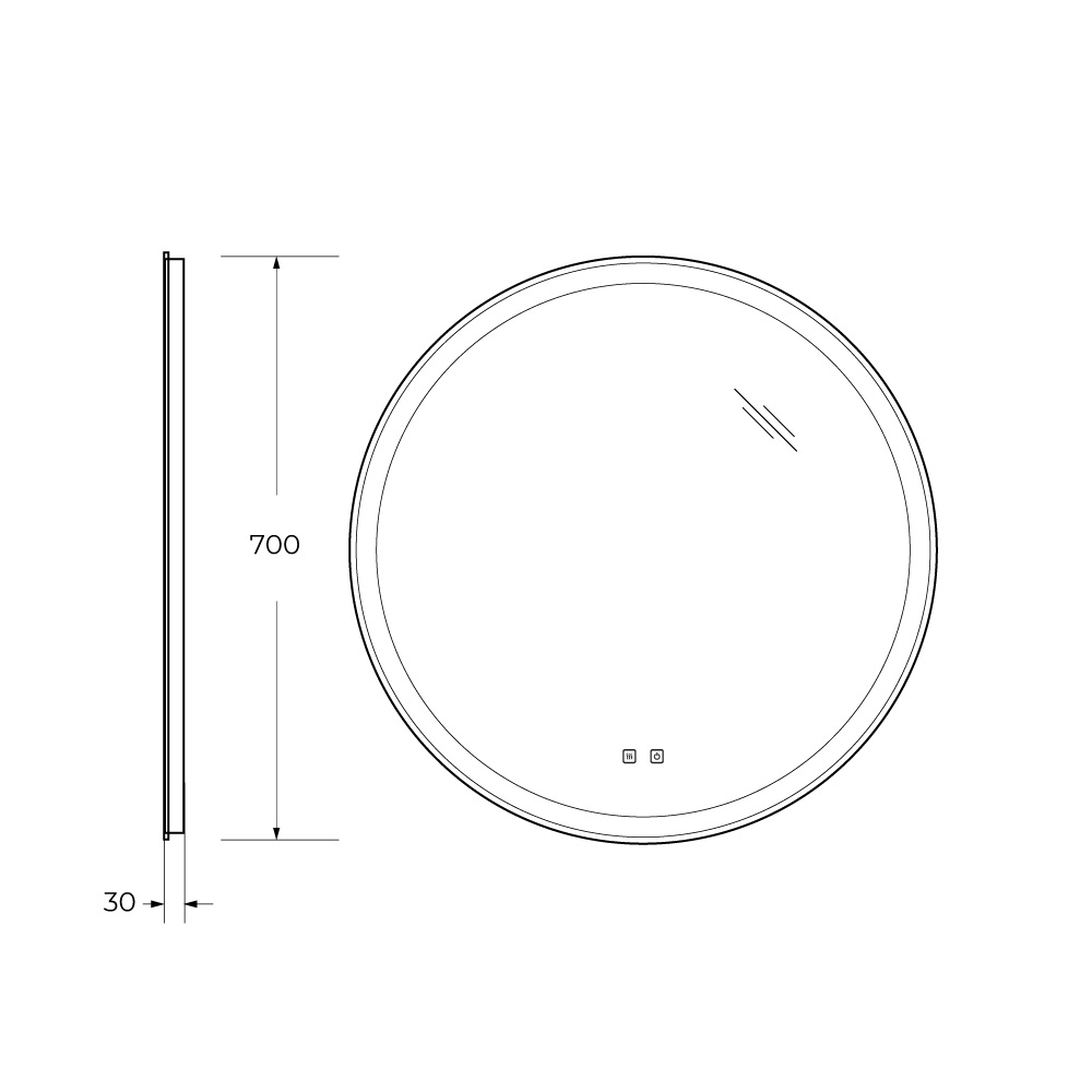 Зеркало BelBagno SPC-RNG-700-LED-TCH-SND 70 в ванную от интернет-магазине сантехники Sanbest