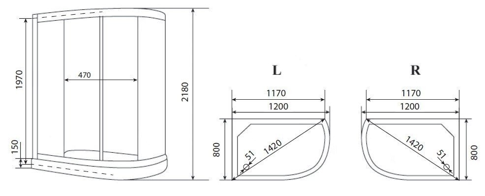 Душевая кабина Timo Eco TE-0702 P купить в интернет-магазине Sanbest