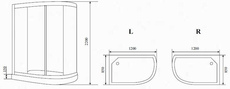 Душевая кабина Timo T 1102 120x85 купить в интернет-магазине Sanbest