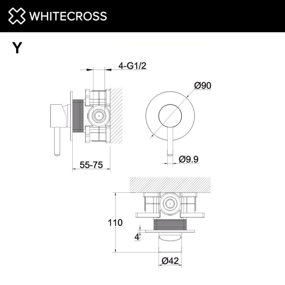 Смеситель для душа WhiteCross Y Y1245CR хром купить в интернет-магазине сантехники Sanbest