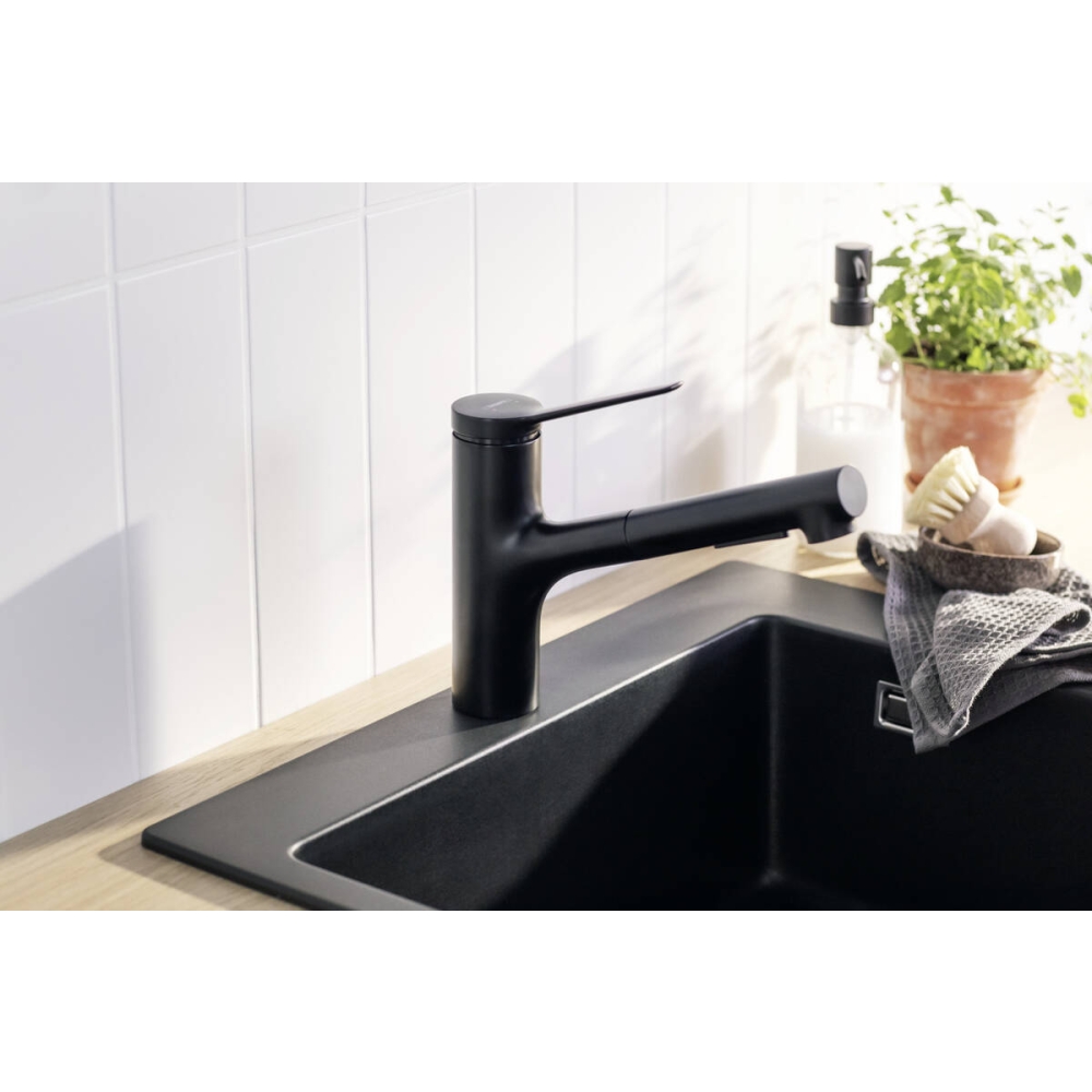 Смеситель для кухни Hansgrohe Zesis M33 74800670 черный матовый купить в интернет-магазине сантехники Sanbest