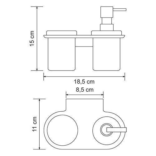 Держатель со стаканом и дозатором WasserKRAFT Kammel K-8389 купить в интернет-магазине сантехники Sanbest