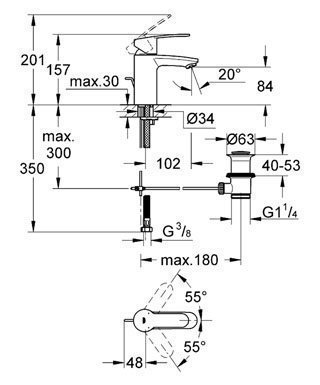 Смеситель для раковины Grohe Eurostyle Cosmopolitan 33552 002 купить в интернет-магазине сантехники Sanbest