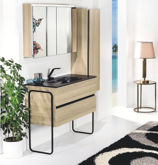Мебель для ванной Armadi Art Vallessi 80 под раковину-моноблок дуб светлый фактурный для ванной в интернет-магазине Sanbest