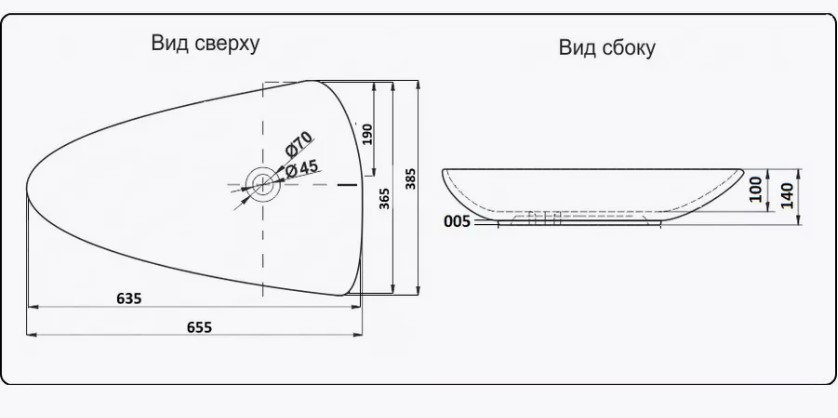 Раковина накладная CeramaLux N 66,5 7862-1 белая купить в интернет-магазине Sanbest