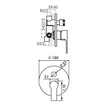 Смеситель для душа Aquanet Classic ARF5042-K(T) золото купить в интернет-магазине сантехники Sanbest