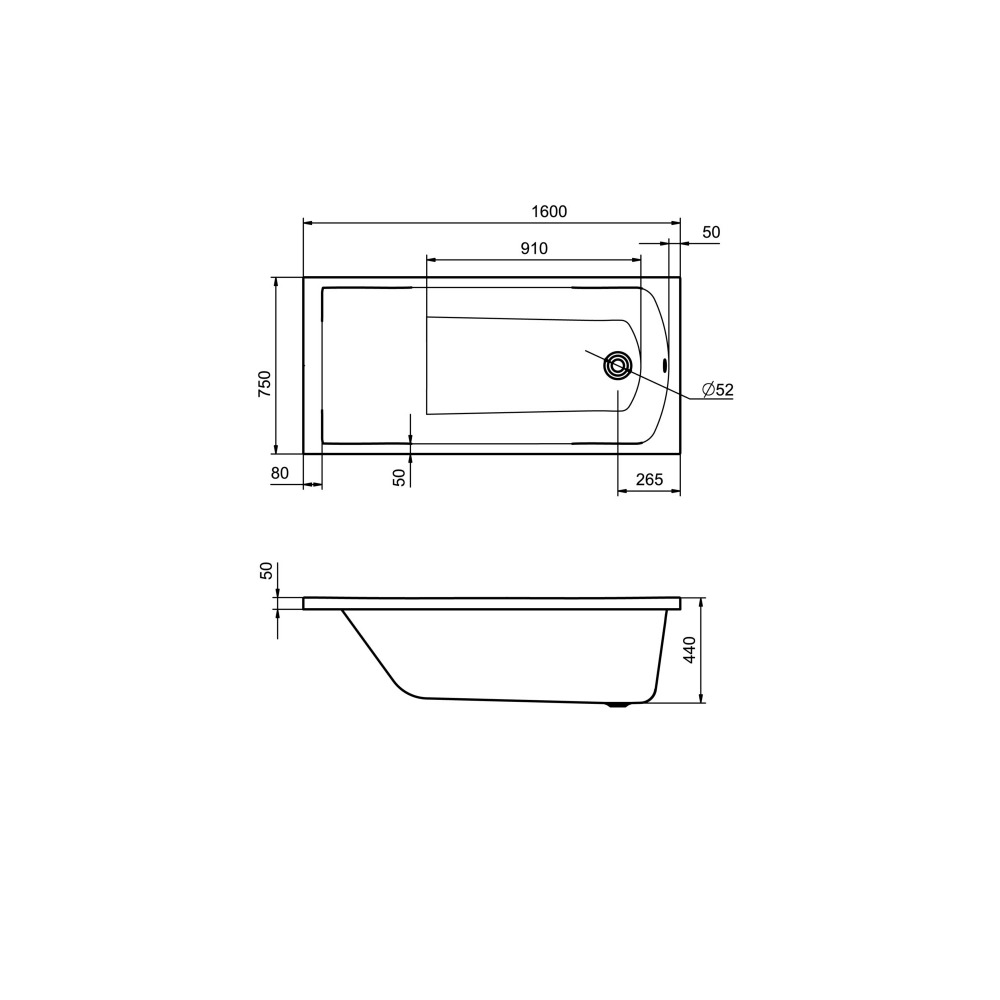 Ванна Santek Фиджи 1WH501597 160x75 купить в интернет-магазине Sanbest