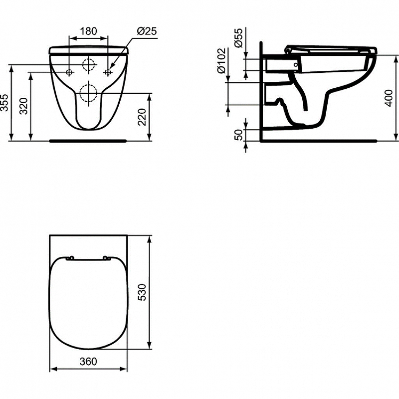 Унитаз подвесной Ideal Standard Tempo-IS T331101 белый купить в интернет-магазине Sanbest