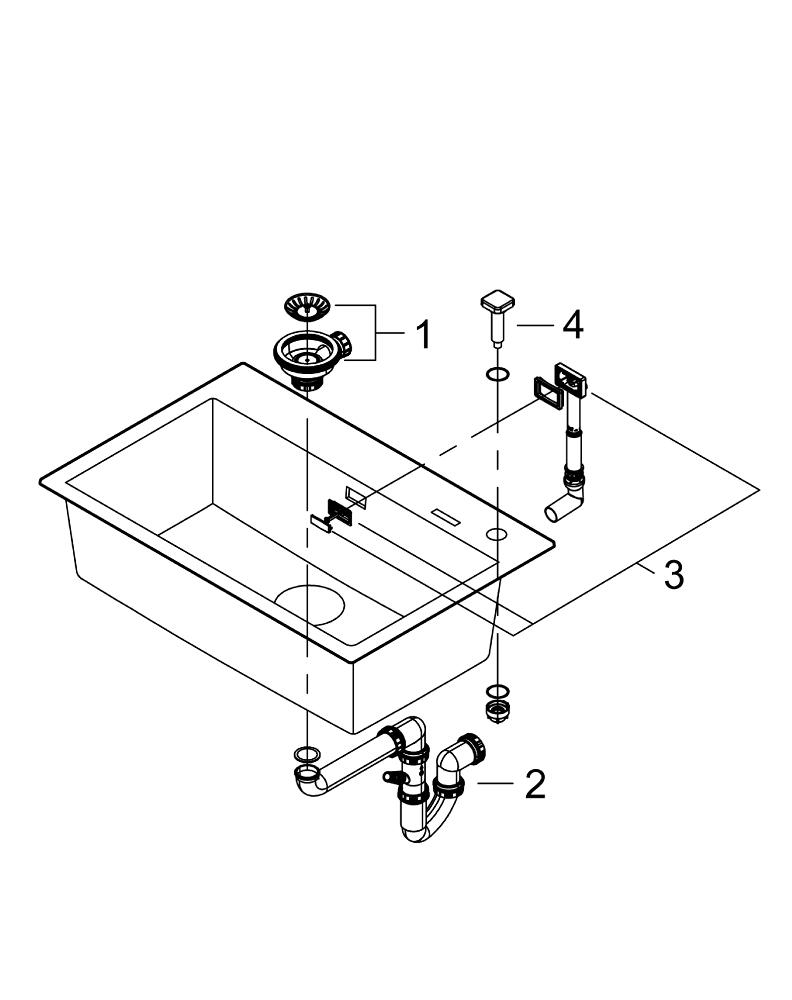 Кухонная мойка Grohe K700 31652AP0 черный гранит купить в интернет-магазине сантехники Sanbest