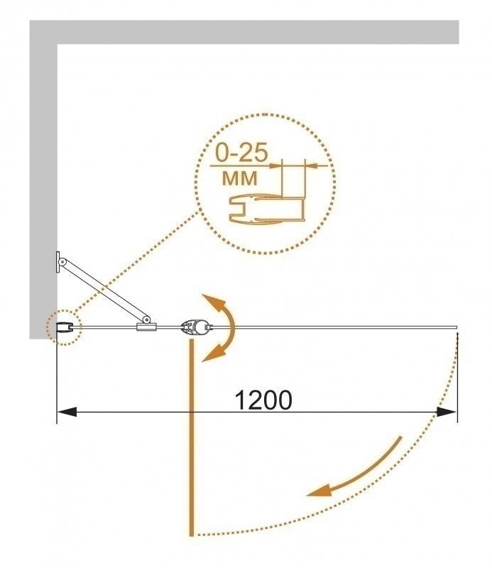 Шторка для ванны Cezares ECO-V-11-120/140 купить в интернет-магазине Sanbest