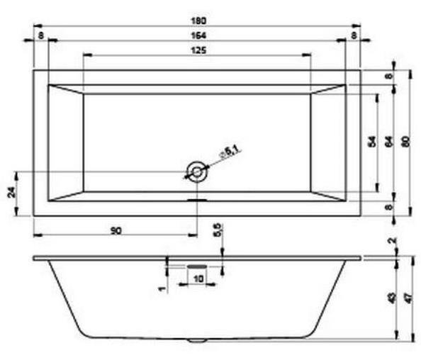 Ванна Riho RETHING CUBIC BR08C05 180x80 купить в интернет-магазине Sanbest