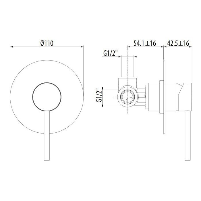 Смеситель для душа Gattoni Circle Two 9130/91BO купить в интернет-магазине сантехники Sanbest