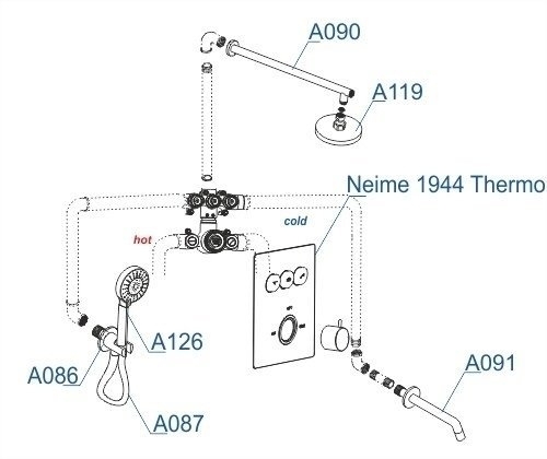 Душевая система WasserKRAFT A171919 купить в интернет-магазине сантехники Sanbest