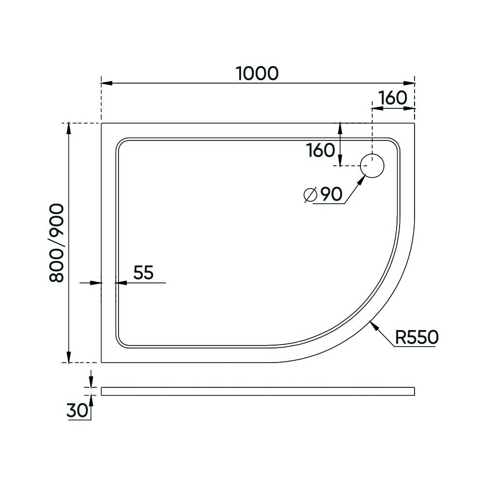 Душевой поддон Veconi TZ11-10090A-01-19C3 100x90 купить в интернет-магазине Sanbest