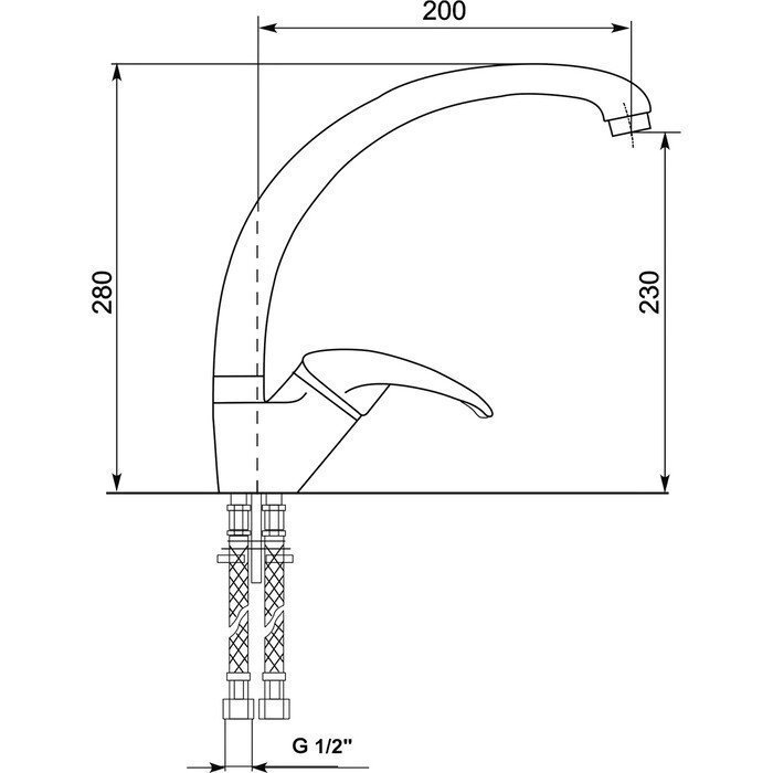 Смеситель для кухни 40к MIXLINE ML-GS01 (343) антрацит купить в интернет-магазине сантехники Sanbest