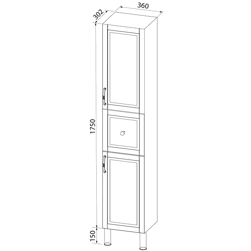 Пенал Iddis Oxford 36 OXF36N0i97 синий для ванной в интернет-магазине сантехники Sanbest