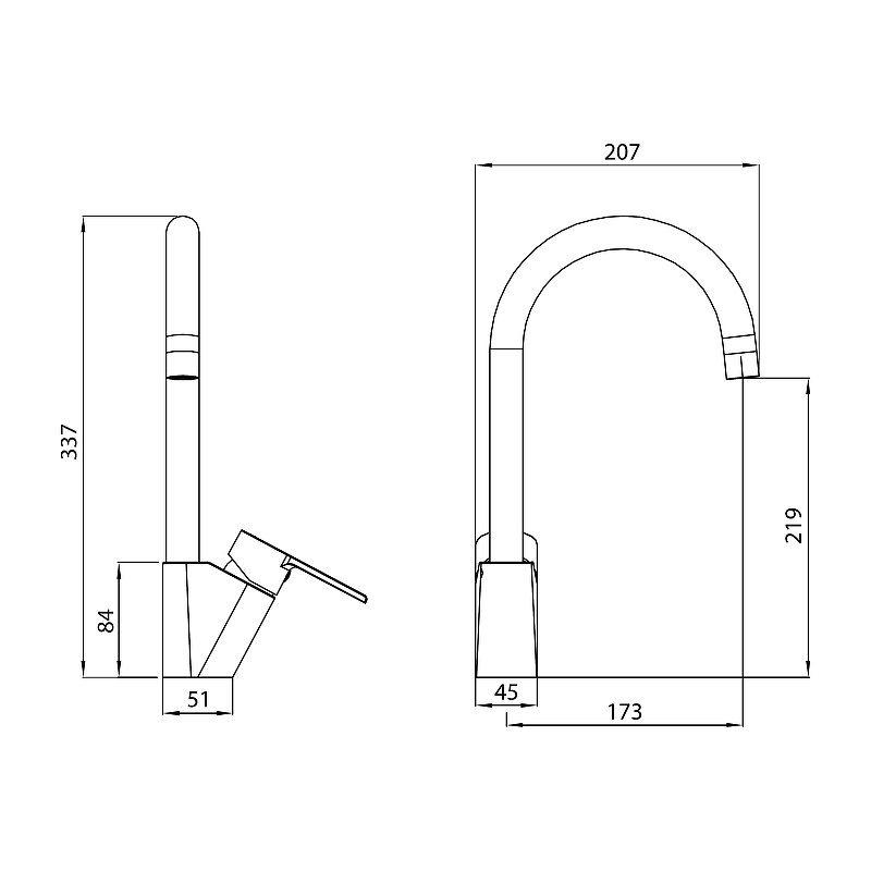 Смеситель для кухни Koller Pool Kvadro Arc KA0500 купить в интернет-магазине сантехники Sanbest