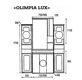 Зеркало со шкафом Misty Olimpia Lux 90 в ванную от интернет-магазине сантехники Sanbest