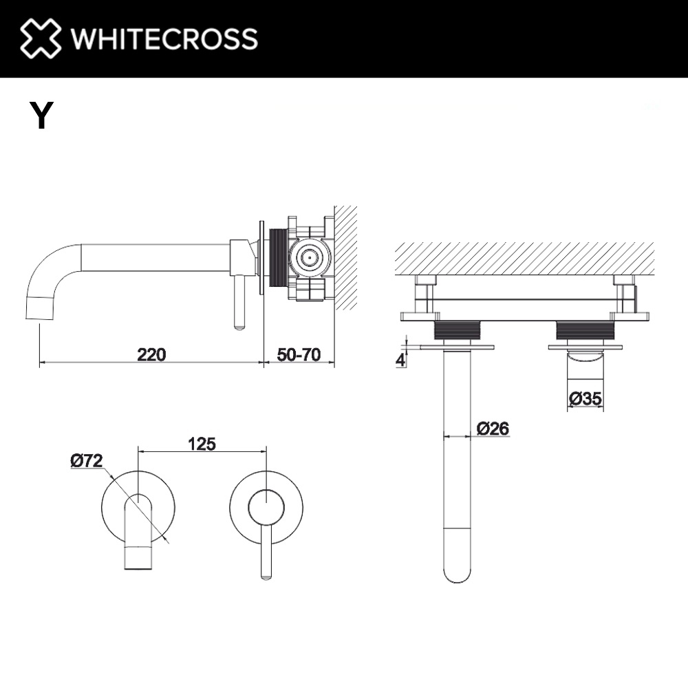 Смеситель для раковины WhiteCross Y Y1215GL золото купить в интернет-магазине сантехники Sanbest