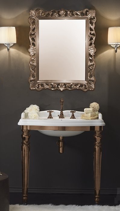Консоль с раковиной Tiffany World King TWKI3090 90 бронза с 3 отверстиями для ванной в интернет-магазине сантехники Sanbest
