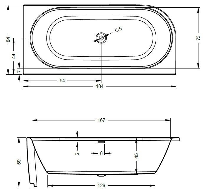 Ванна акриловая Riho Desire Corner Led 184x84 купить в интернет-магазине Sanbest