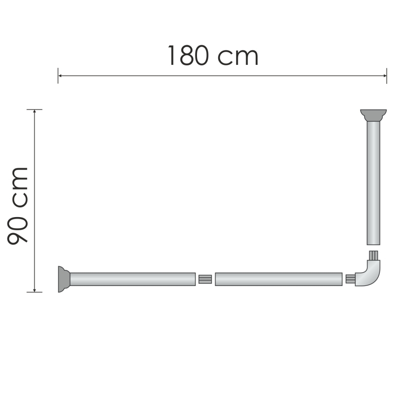 Карниз для ванны WasserKraft Elbe SC-729018 купить в интернет-магазине сантехники Sanbest