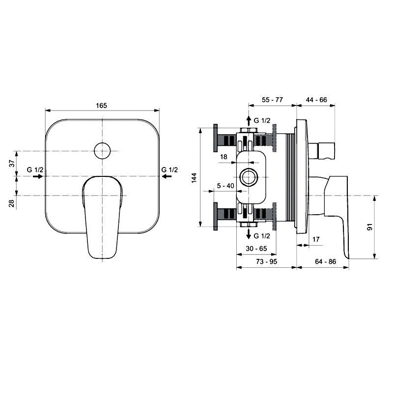 Смеситель для душа Ideal Standard Ceraplan III A6114AA купить в интернет-магазине сантехники Sanbest