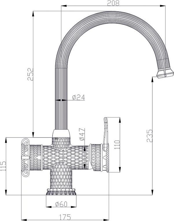 Смеситель для кухни Zorg Antic A 51 KF-Br Бронза купить в интернет-магазине сантехники Sanbest