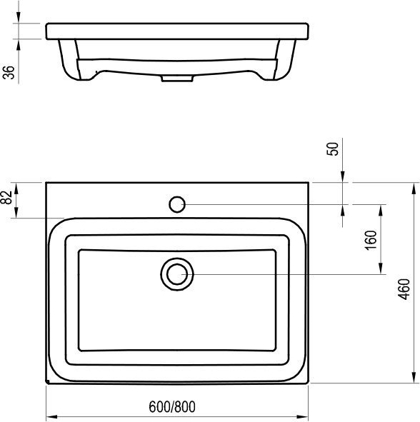 Раковина Ravak COMFORT XJX01280001 купить в интернет-магазине Sanbest