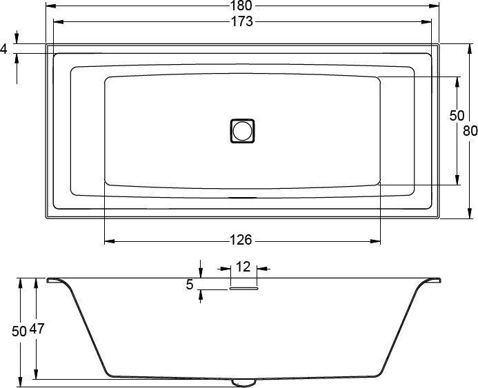 Ванна акриловая Riho Still Square 180x80 купить в интернет-магазине Sanbest