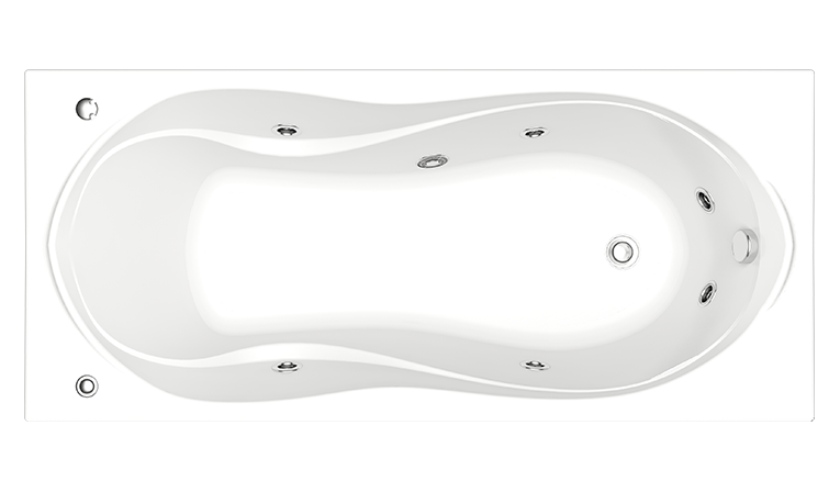 Ванна акриловая с гидромассажем BAS Ямайка 180x80 купить в интернет-магазине Sanbest