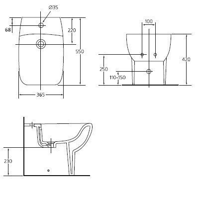 Биде напольное Ideal Standard Cantica T508661 купить в интернет-магазине Sanbest