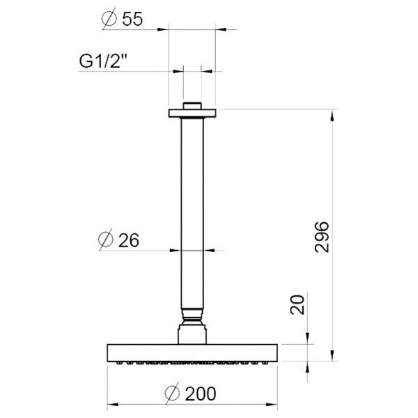 Верхний душ Webert Opera AC0940015METAL купить в интернет-магазине сантехники Sanbest