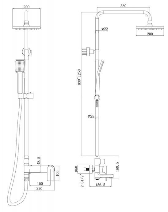 Душевая колонна Bravat REAL F6333367CP-A-RUS купить в интернет-магазине сантехники Sanbest