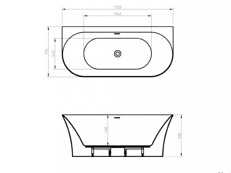 Ванна акриловая BelBagno BB711 170х75 купить в интернет-магазине Sanbest