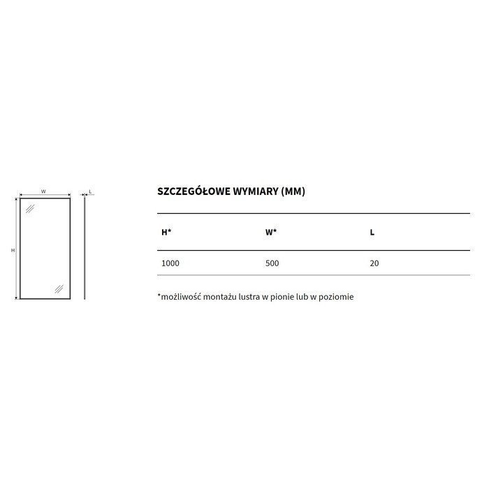 Зеркало Excellent Kuadro 100x50 белый в ванную от интернет-магазине сантехники Sanbest