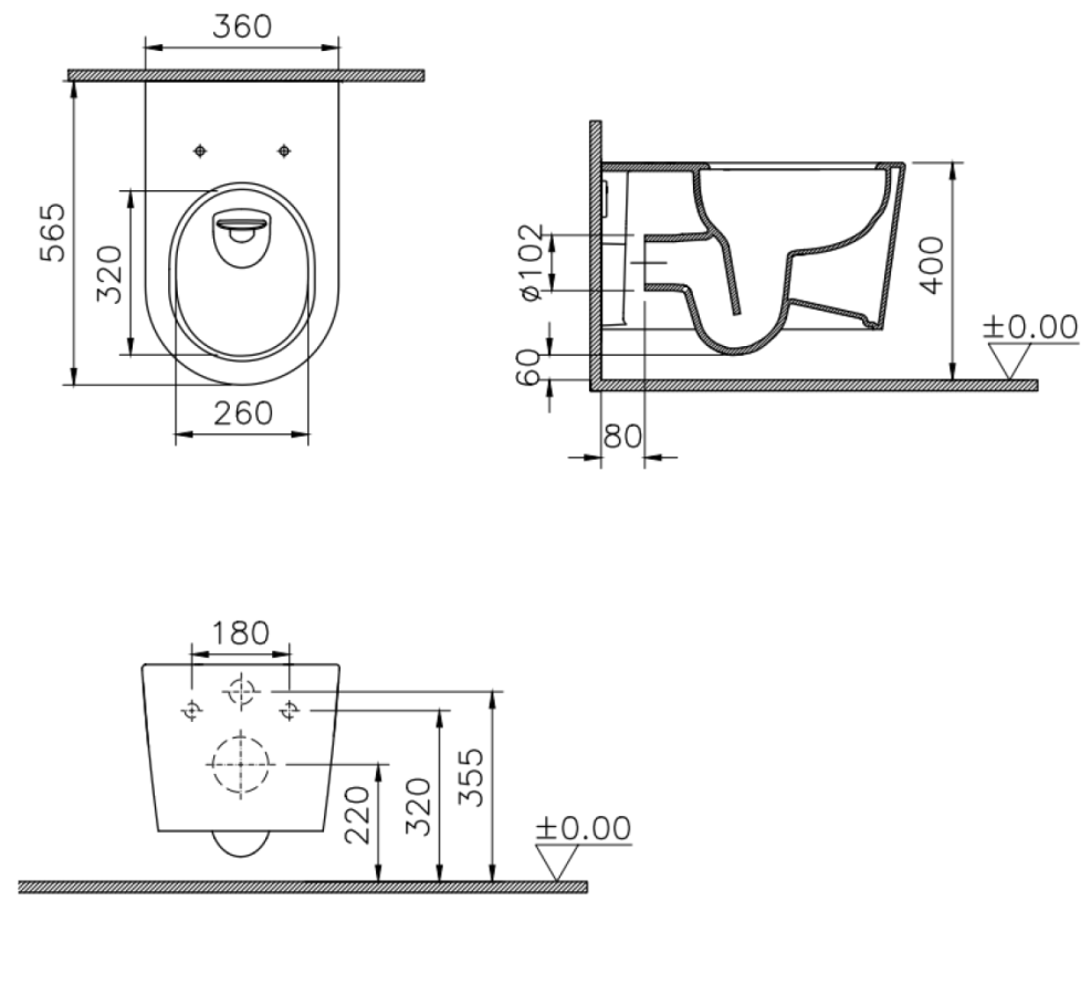 Унитаз подвесной VitrA Nest 7870B403-0075 белый, безободковый купить в интернет-магазине Sanbest