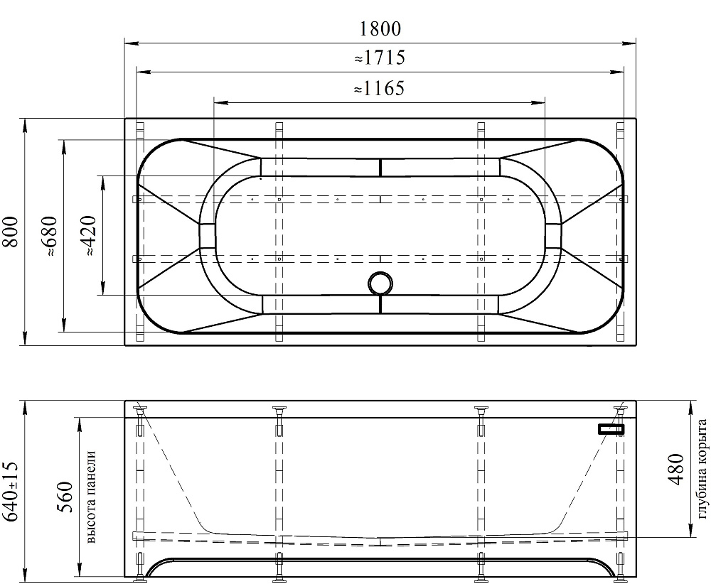 Ванна акриловая Радомир Прованс 180х80 купить в интернет-магазине Sanbest