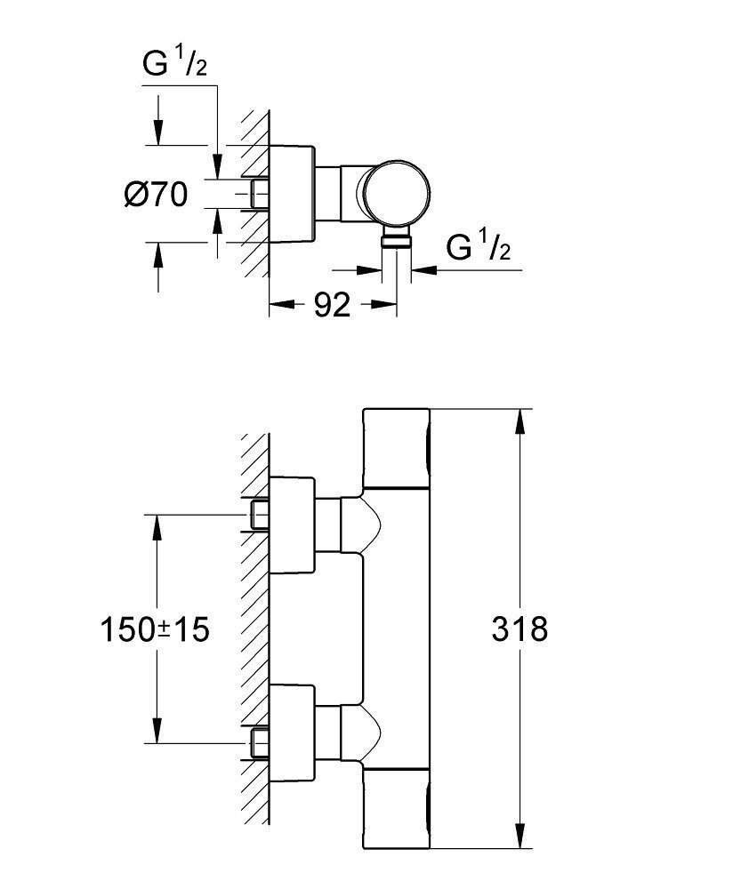 Смеситель для душа Grohe Grohtherm 3000 Cosmopolitan 34274 000 купить в интернет-магазине сантехники Sanbest