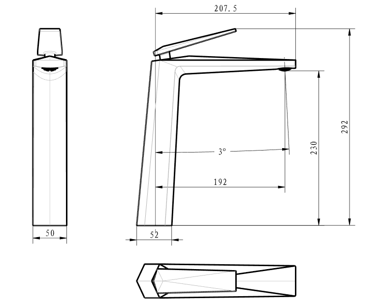 Смеситель для раковины Boheme Venturo 372-B черный/хром купить в интернет-магазине сантехники Sanbest