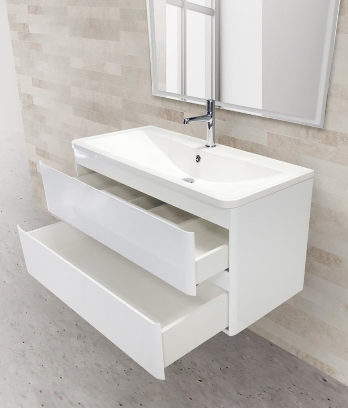 Тумба с раковиной BelBagno ALBANO 90 Bianco Lucido для ванной в интернет-магазине Sanbest