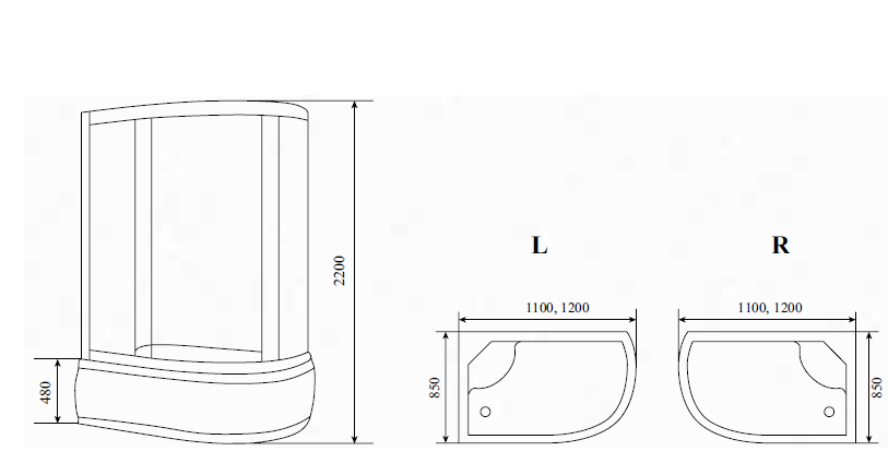 Душевая кабина Timo T 1110 110x85 купить в интернет-магазине Sanbest