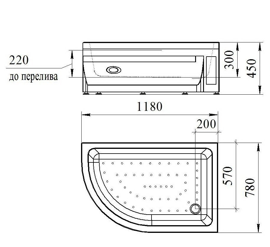 Душевой поддон Радомир к ДУ 120х80 купить в интернет-магазине Sanbest