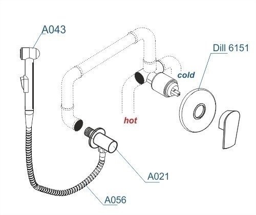 Гигиенический душ WasserKRAFT Dill A06156 купить в интернет-магазине сантехники Sanbest