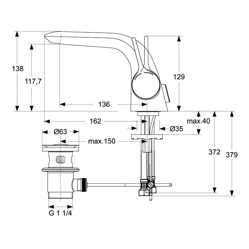 Смеситель для раковины Ideal Standard Melange A4287AA купить в интернет-магазине сантехники Sanbest