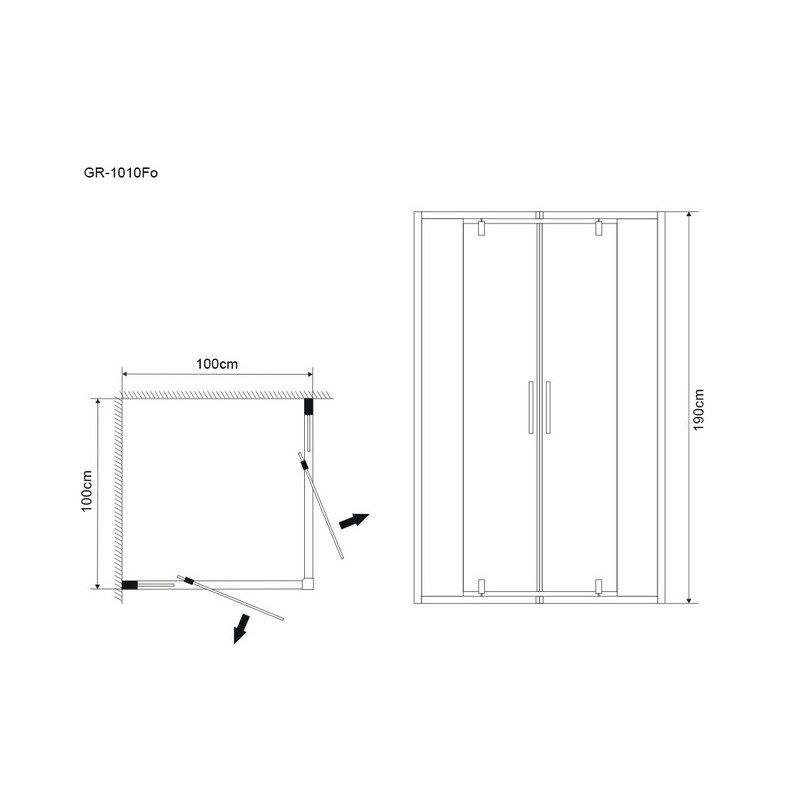 Душевой уголок Grossman Forta GR-1010Fo 100х100 купить в интернет-магазине Sanbest