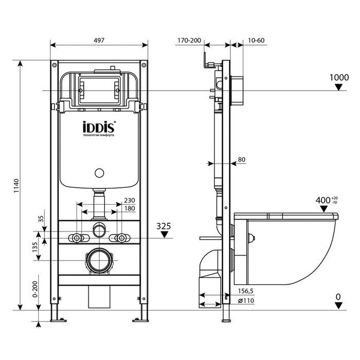 Инсталляция для унитаза IDDIS Profix PRO0000i32 купить в интернет-магазине сантехники Sanbest