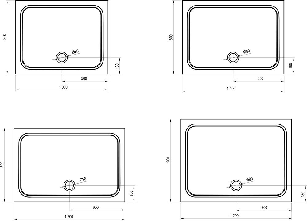 Душевой поддон Ravak Galaxy Pro Chrome Gigant 100x80 XA04A401010 купить в интернет-магазине Sanbest